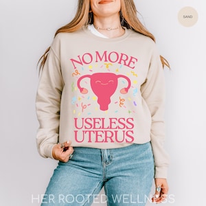 Funny Hysterectomy Sweatshirt, Post Hysterectomy Humor Sweater, Uterus Removal Surgery Recovery Support Gift, Care Package, Post-Op Crewneck