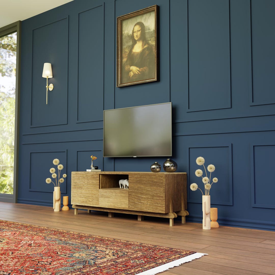 Oak Wood TV Unit & Console, Record Player, Rectangular Cabinet With ...