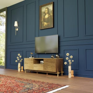 Oak Wood TV Unit & Console, Record Player, Rectangular Cabinet with Drawers, TV Stand, Minimal Console, Media Console and TV Storage Models