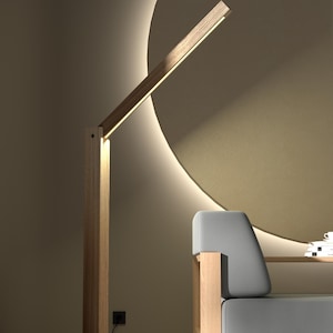 Minimalist Floor Lamp, Modern Floor Lamp, Floor Lamp, 3200k Led Wood Lamp, Living Room Floor Lamp Vertical Modern Design with Warm Lighting