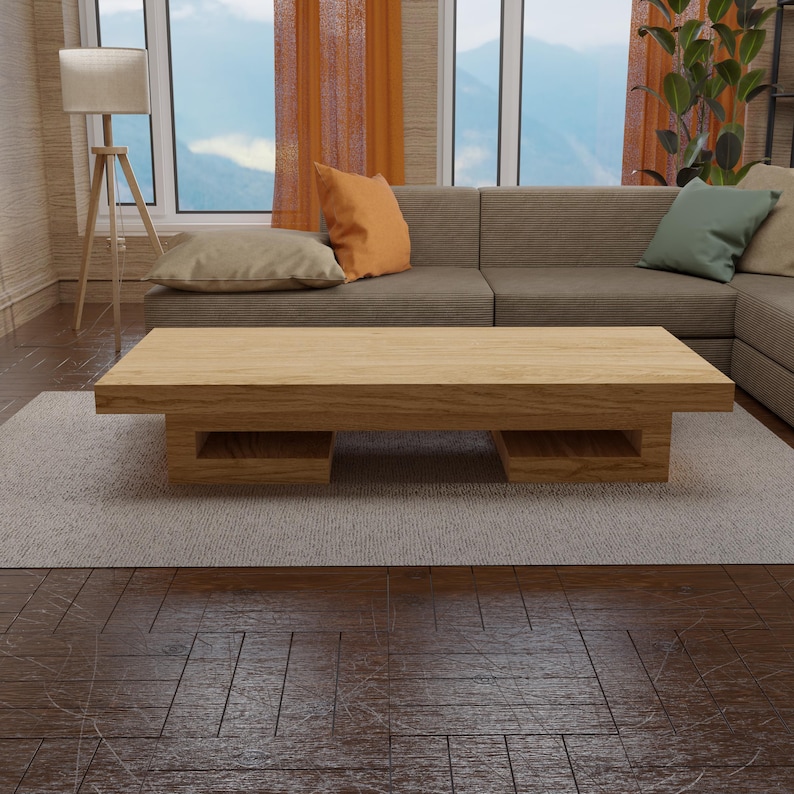 Modern Oak Coffee Table, Minimalist Oak Coffee Table, Wooden Coffee ...