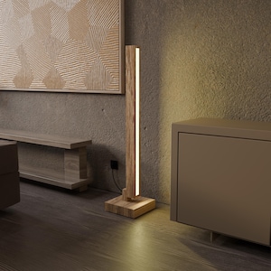Minimalist Floor Lamp, Modern Floor Lamp, Floor Lamp, 3200k Led Wood Lamp, Living Room Floor Lamp Vertical Modern Design with Warm Lighting