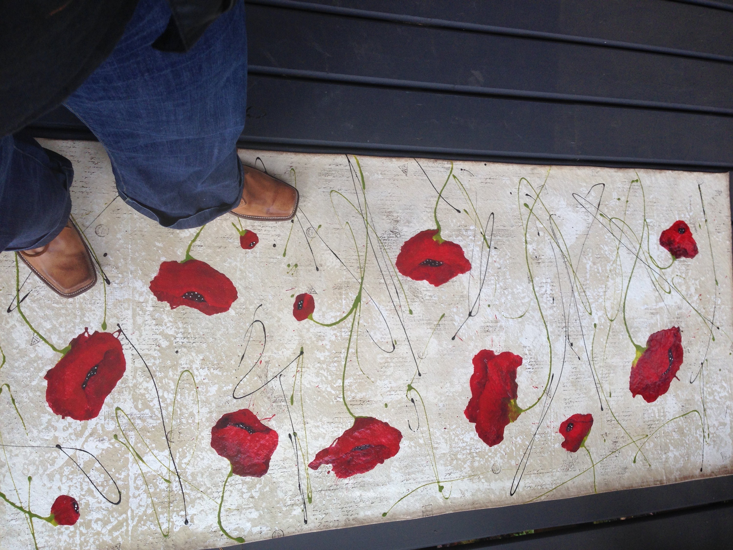 Antique Poppies Wall Art Floor Art Etsy