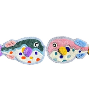 Hand Tufted Fish Rug: Colorful Tapestry Wall Art