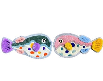 Hand Tufted Fish Rug: Colorful Tapestry Wall Art