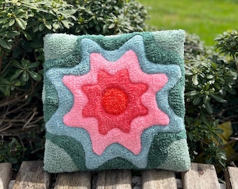 Getuft golvend sierkussenhoes: groovy abstract kussen, 16 inch
