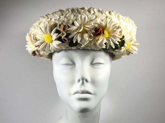 Hippie Hat . Daisy Flower Garden Bee