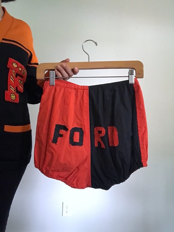 Varsity Shorts . Orange and Black . 30s 40s Hallow