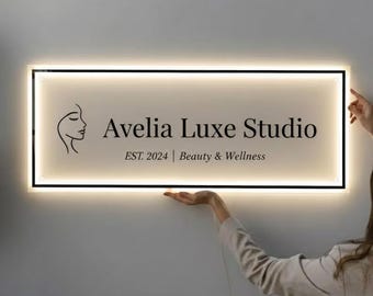 Custom 3D Backlit Business Logo Sign,  Acrylic Welcome Sign, Round Acrylic Sign, Illuminated Sign