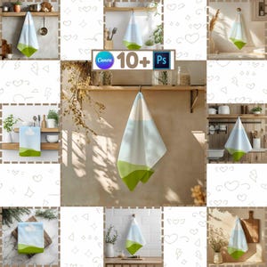 Kitchen Towel Mockups For Etsy Listing Images, Tea Towel  Mockup printify mockup, Canva And PSD Mockups