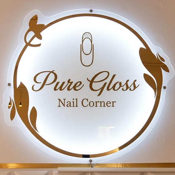 3D Custom Acrylic Backlit Sign | Custom Acrylic Business Sign | Business Logo Sign | Round Acrylic Sign | Acrylic Bar Sign | Salon Decor