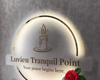 Custom Business Backlit Sign | Acrylic Sign | Custom Logo Sign | Wedding Sign | Reception Sign
