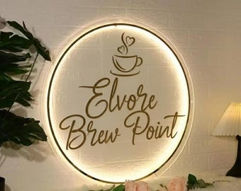 Custom Backlit Business Sign | Backlit Logo Sign | Business Logo Sign | Custom Acrylic Sign | Acrylic Welcome Sign | Office & Bar Signs