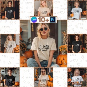 Halloween Comfort Color C1717 Mockup, Halloween Mockup, Comfort Colors C1717, Canva Template, Digital Download, Digital Mockup