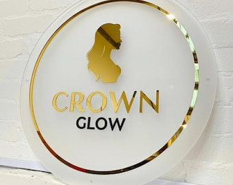 Custom Acrylic Business Sign, Frosted Acrylic Sign, Business Logo Sign, Acrylic Logo Sign, Acrylic Bar Sign, Acrylic Office Sign