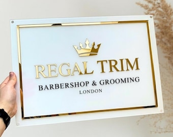 Insegna con logo in acrilico personalizzato, insegna aziendale in acrilico, insegna con logo aziendale, insegna per piccole imprese, insegna personalizzata