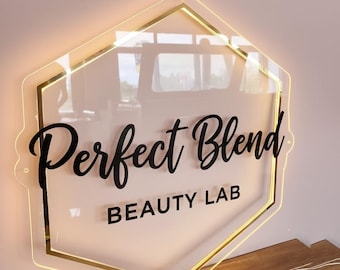 Custom Backlit Business Sign, Acrylic Business Sign, Business Logo Sign, Acrylic Logo Sign