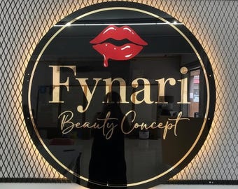 3D CustomAcrylic Glow Up Sign Business Logo Signs, Acrylic Salon Backlit Sign,Salon Logo Sign For Wall Decor,, Wall and Door Office Sign