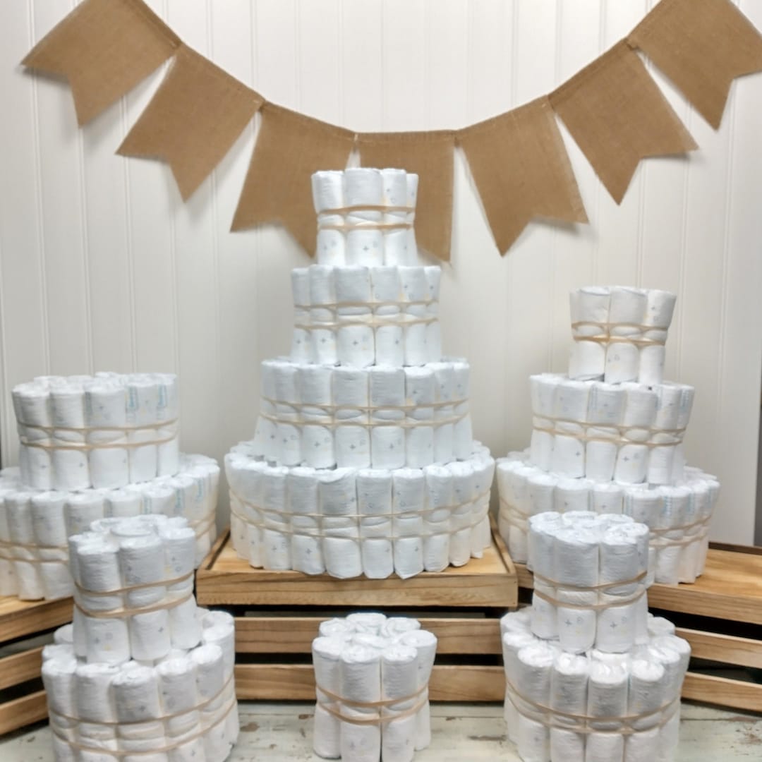 Plain Diaper Cake DIY UNDECORATED Baby Shower Decoration Etsy