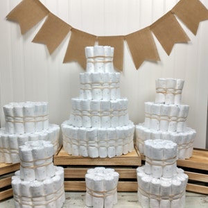 Plain Diaper Cake: DIY UNDECORATED Baby Shower Decoration