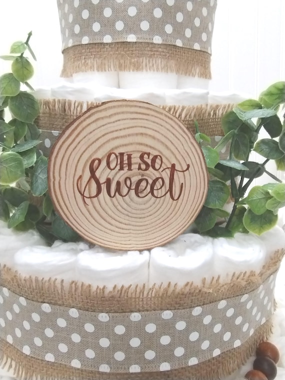 3 Tier Rustic Boho Woodland  Diaper Cake