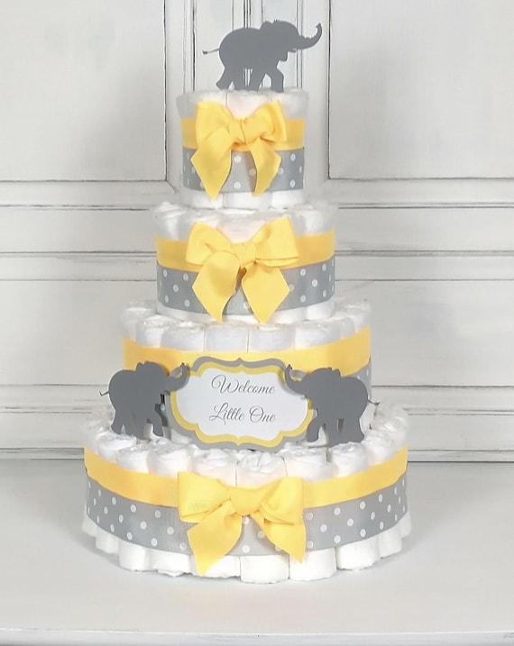 Yellow Elephant Diaper Cake