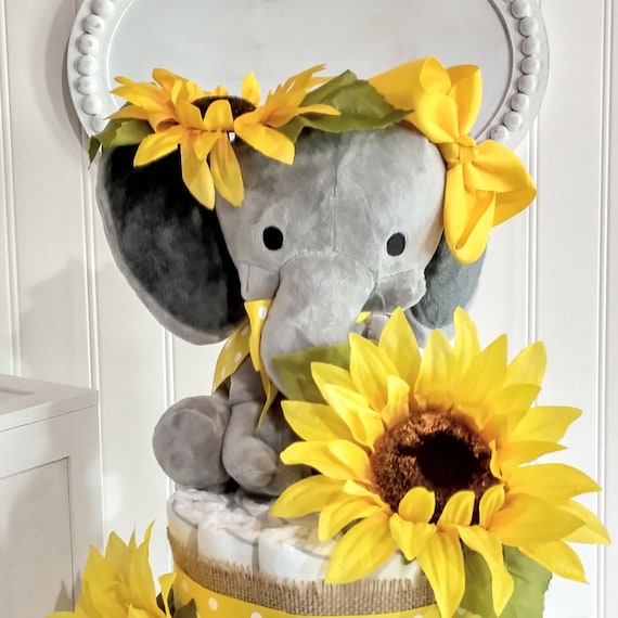 Sunflower Diaper Cake | Cute Baby Baby Shower Gift | Baby Gift
