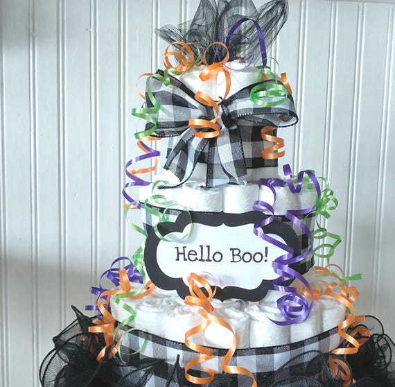 Halloween Diaper Cake: Baby Shower Decor, New Mom Gift