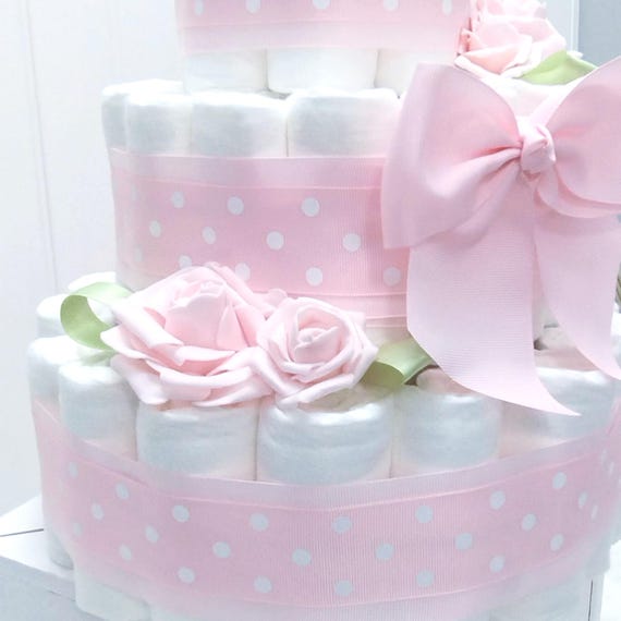 Sweet Pink Rose Diaper Cake