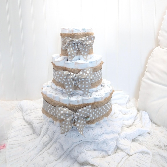 Khaki Polka Dot Diaper Cake