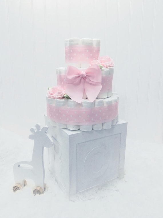 Sweet Pink Rose Diaper Cake