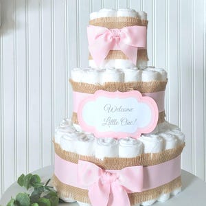 Diaper Cake | Baby Shower Decor | Gift For Coworker | It&#39;s a Girl | Baby Gift |