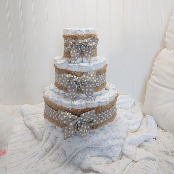 Khaki Polka Dot Diaper Cake