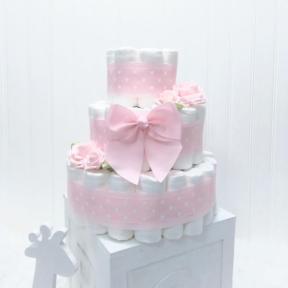 Baby In Bloom Sweet Pink Rose Diaper Cake