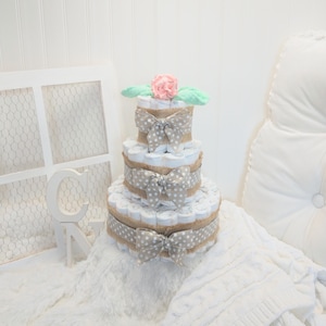 Diaper Cake | Baby Gift for Expecting Mom |  Baby Shower Decor