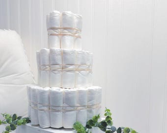 Diaper Cake Undecorated | D I Y Baby Shower Decor | New Parent Gift