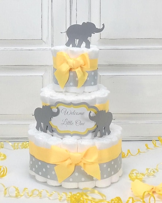 Yellow Elephant Diaper Cake