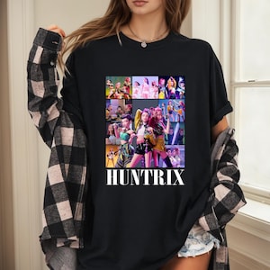 Huntrix Kpop Shirt, Demon Hunters Tee, Mira Rumi Zoey Fan Shirt, Derpy Tiger Pin, Gift for Saja Boys Fans, Collectible for Huntrix Lovers
