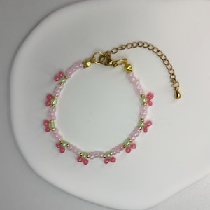 Cherry Bracelet, Fruit Beaded Bracelet, Adjustable Bracelet, Gift for her, Gift Ideas, Beaded Jewelry, Bracelets for girls, Women&#39;s Jewelry