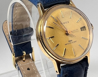 Vintage TIMEX Ladies Watch | mechanical | Hand Windling | Gold Tone Dress Watch | Small Women's Wristwatch, 25mm,  1975