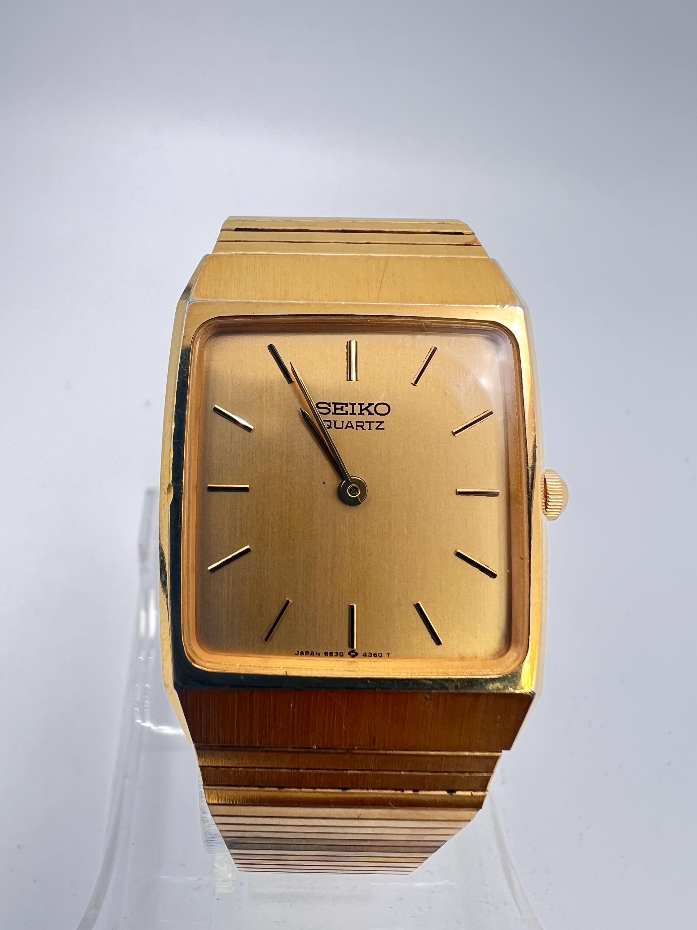 ヴィンテージ SEIKO 7430 ローマン文字盤 タンク 1986年製 Seiko 7430 - Etsy