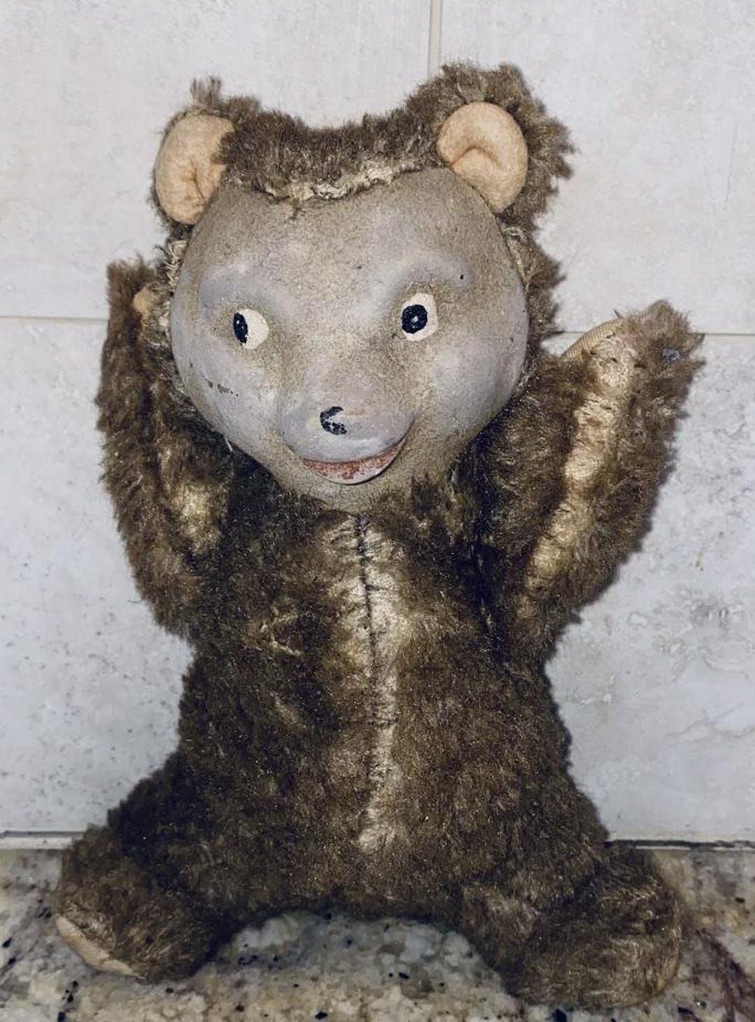 10" Antique Teddy Bear Plush Stuffed Animal Brown Germany Vintage ...