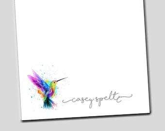 Hummingbird Notepad, Hummingbird Gift, Gift for Bird Lover, Hummingbird gifts for mom, Personalized notepad for teachers, Hummingbird