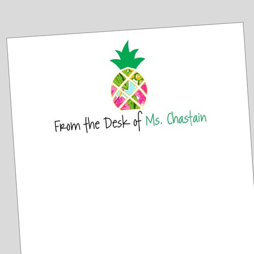 Pineapple Notepad Teacher Notepad Style: Pineapples Pineapple Stationery Teacher Apperication Gift Personalized Notes Notepad for Her 