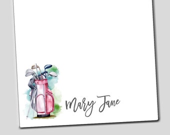 Golf Notepad, Golf Gifts, Golf Gifts for Women, Personalized Golf Notepad, Pink Golf Bag, Golfing Gifts, Golf ideas, Women's Golf Gifts