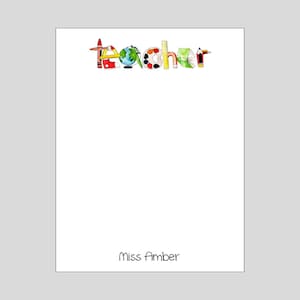 Teacher Notepad, Teacher gift ideas, End of School Gift, Teacher Appreciation Gift, From the desk of, personalized Teacher gift
