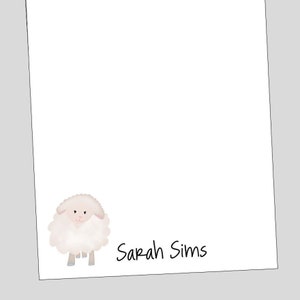 Sheep Notepad, Personalized gift, Sheep stationery, Lamb notes