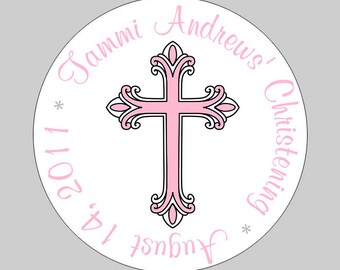 120 self-sticking labels with FREE U.S Religious Baptism Holy Communion Shipping Cross with Leaves Return Address Labels