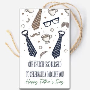Tarjeta imprimible para el Día del Padre, regalo para papá en la iglesia, descarga digital, etiqueta de regalo con las Escrituras cristianas, estudio bíblico