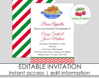 Spaghetti Dinner Invitation, Italian Invite, Church Flyer, Editable Template, spaghetti fundraiser